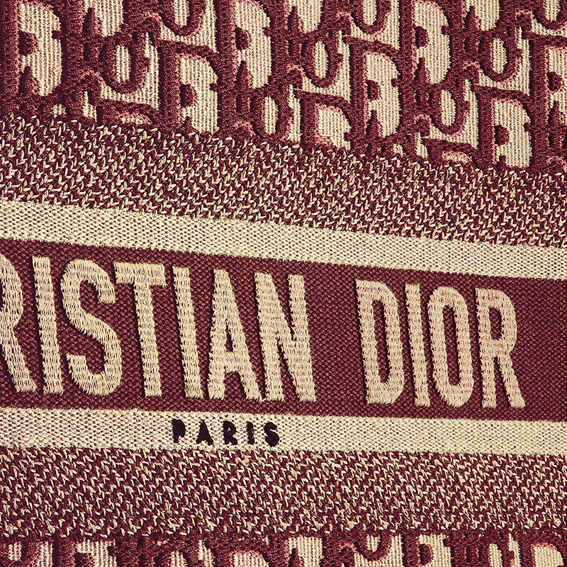 Dior Book Tote Oblique Motif Canvas Burgundy