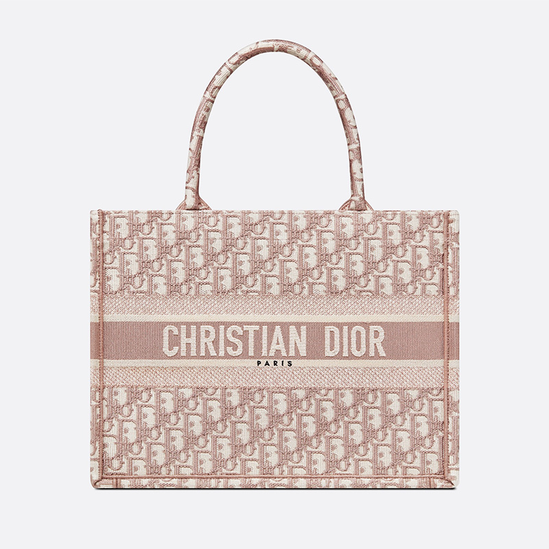 Dior Book Tote Oblique Motif Canvas Pink