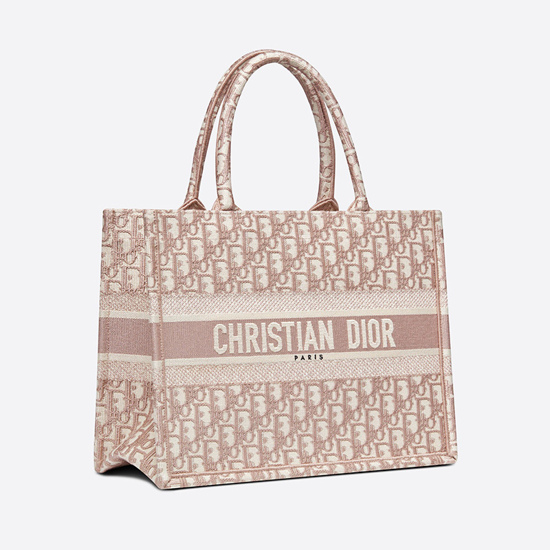 Dior Book Tote Oblique Motif Canvas Pink