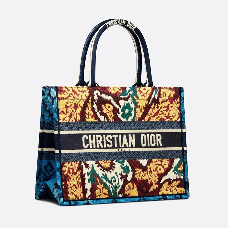 Dior Book Tote Paisley Motif Canvas Blue