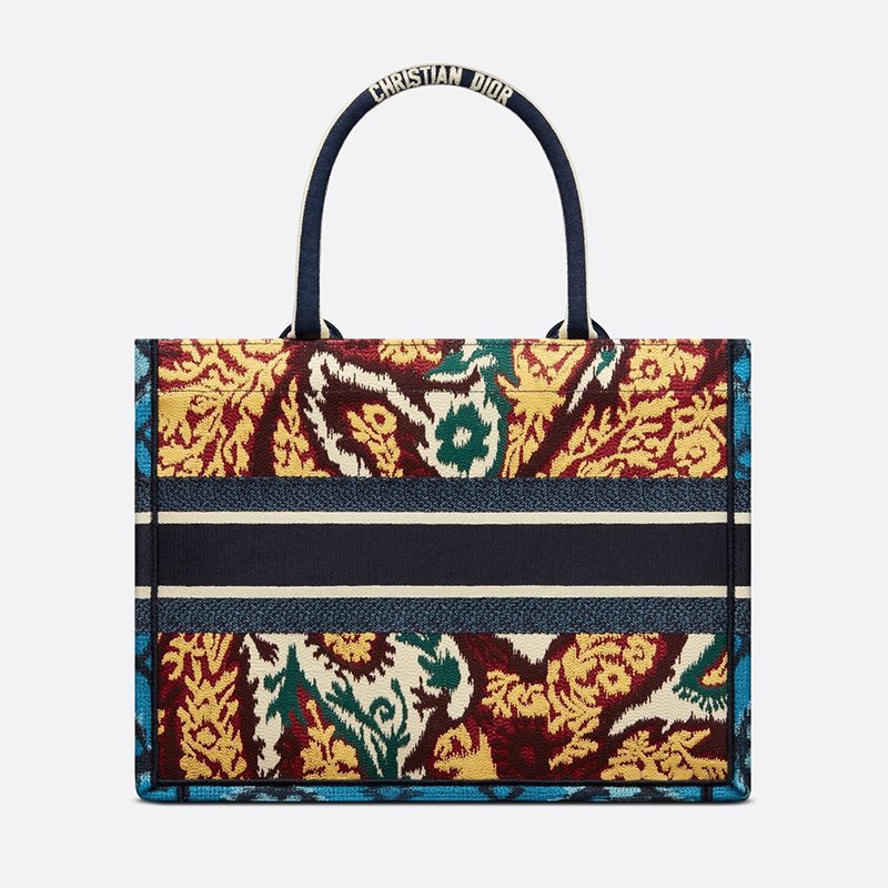 Dior Book Tote Paisley Motif Canvas Blue