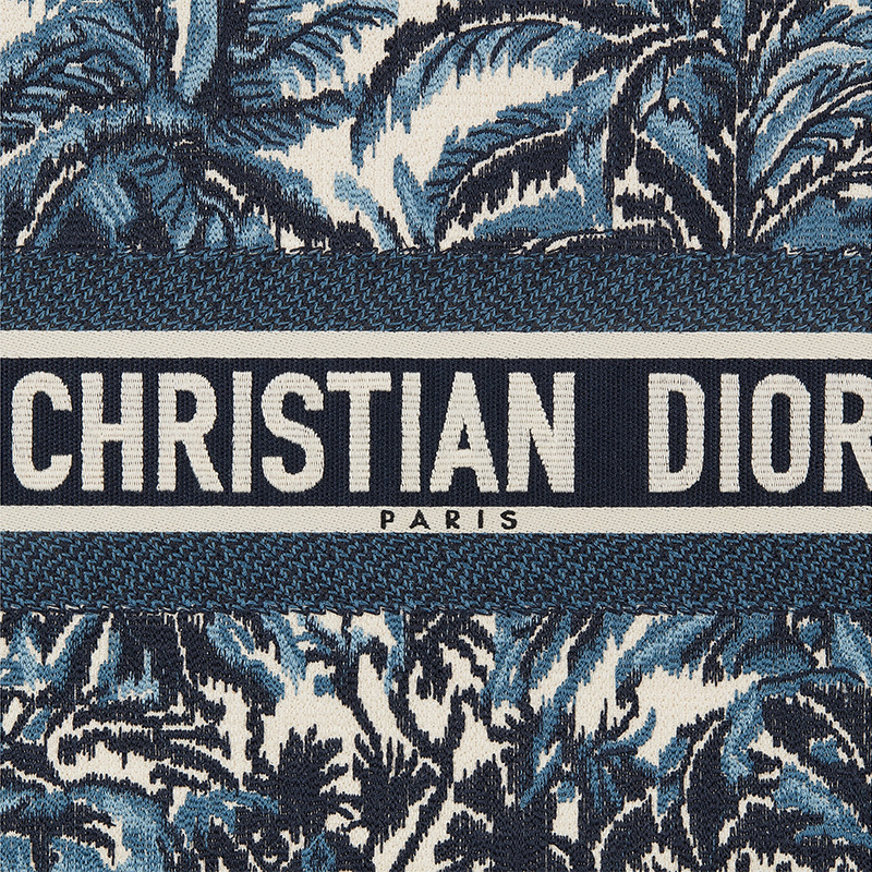 Dior Book Tote Palms Motif Canvas Blue