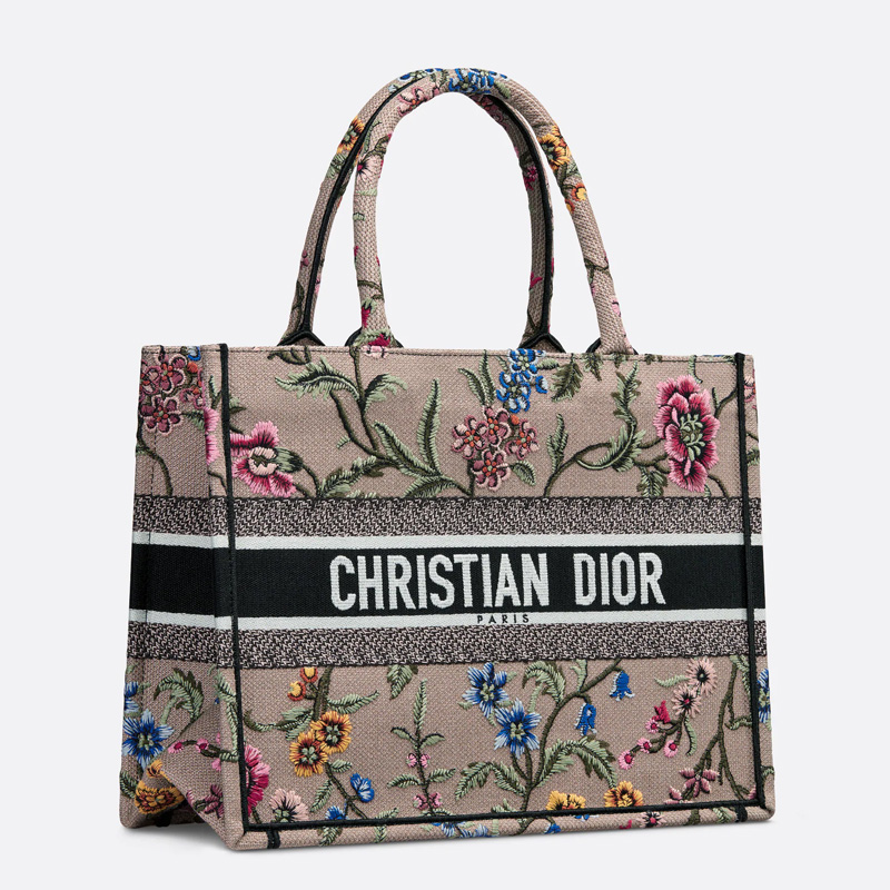 Dior Book Tote Petites Fleurs Motif Canvas Pink