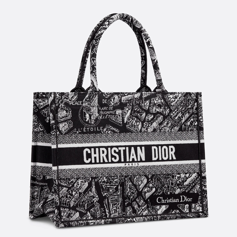 Dior Book Tote Plan de Paris Motif Canvas Black