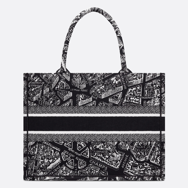 Dior Book Tote Plan de Paris Motif Canvas Black