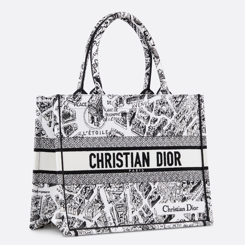 Dior Book Tote Plan de Paris Motif Canvas White