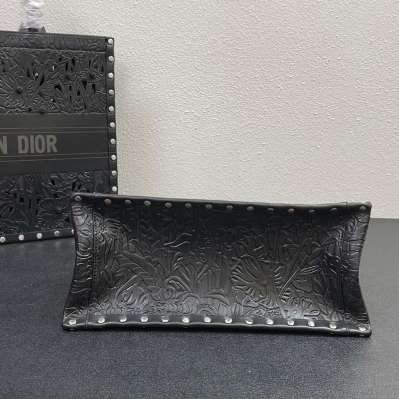 Dior Book Tote Rosette Calfskin Black