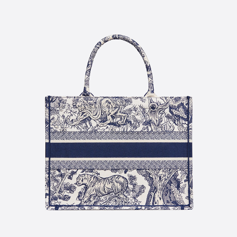 Dior Book Tote Toile De Jouy Motif Canvas Blue