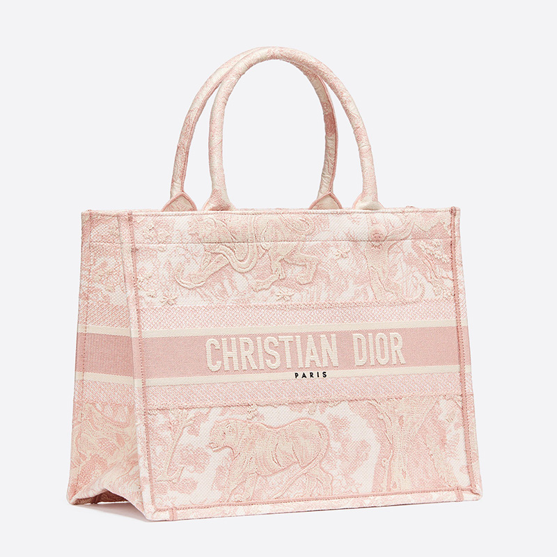 Dior Book Tote Toile De Jouy Motif Canvas Pink