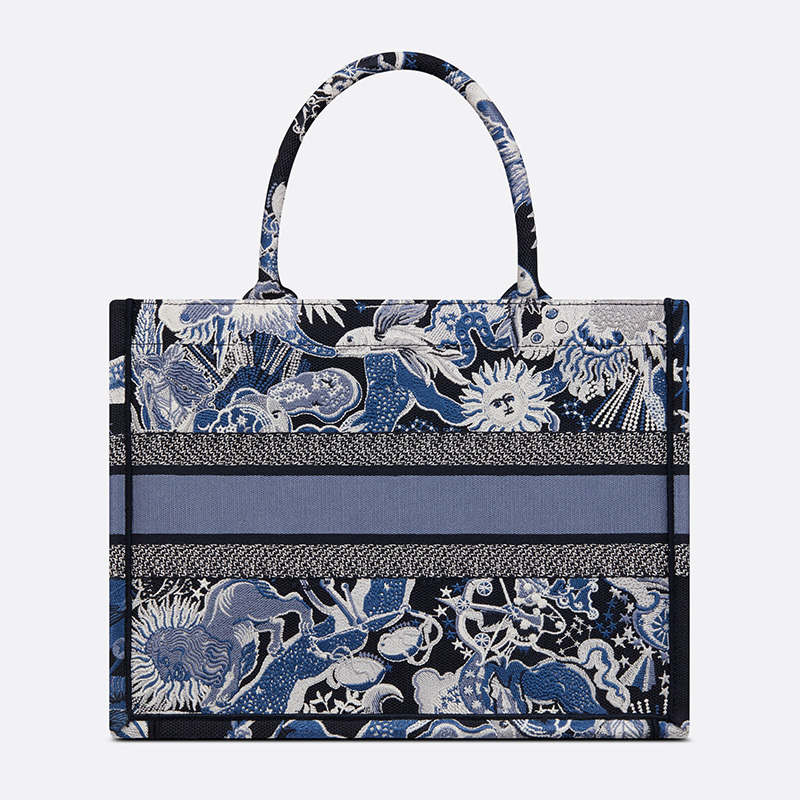 Dior Book Tote Zodiac Fantastico Motif Canvas Blue