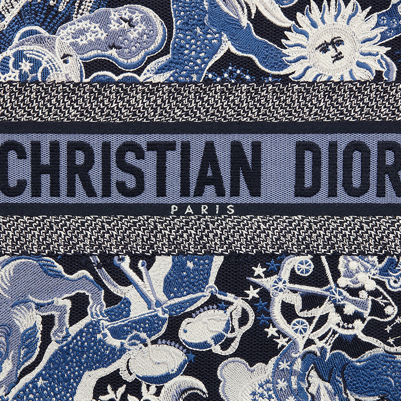 Dior Book Tote Zodiac Fantastico Motif Canvas Blue