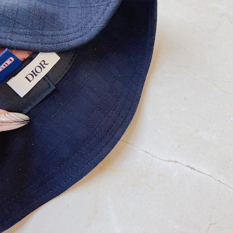 Dior Bucket Hat Cannage Cotton Navy Blue