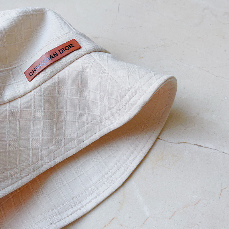 Dior Bucket Hat Cannage Cotton White