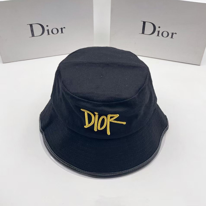 Dior Bucket Hat Shawn Logo Cotton Blue