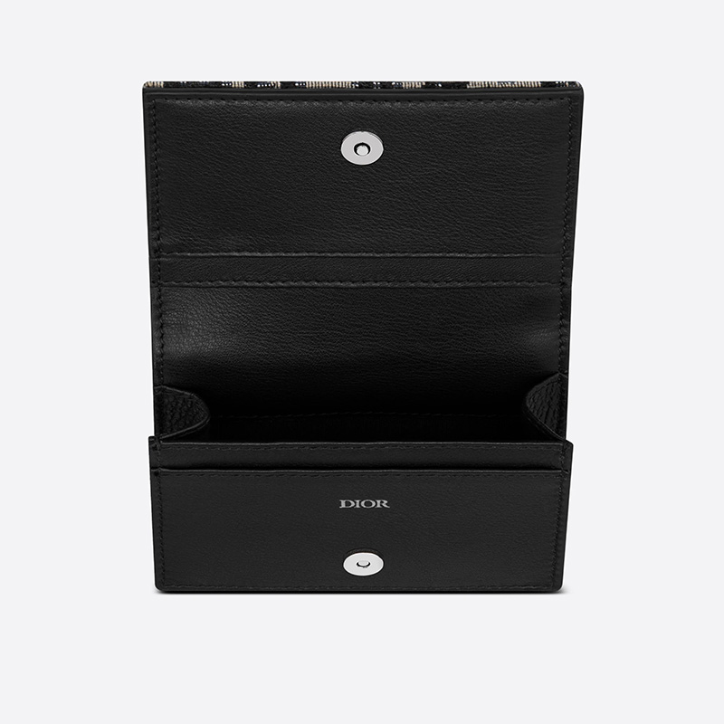 Dior Business Card Holder Oblique Motif Canvas Blue