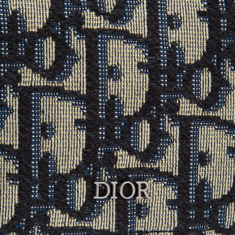 Dior Business Card Holder Oblique Motif Canvas Blue