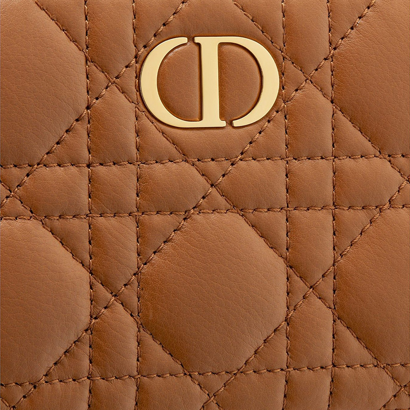 Dior Caro Double Pouch Cannage Calfskin Brown