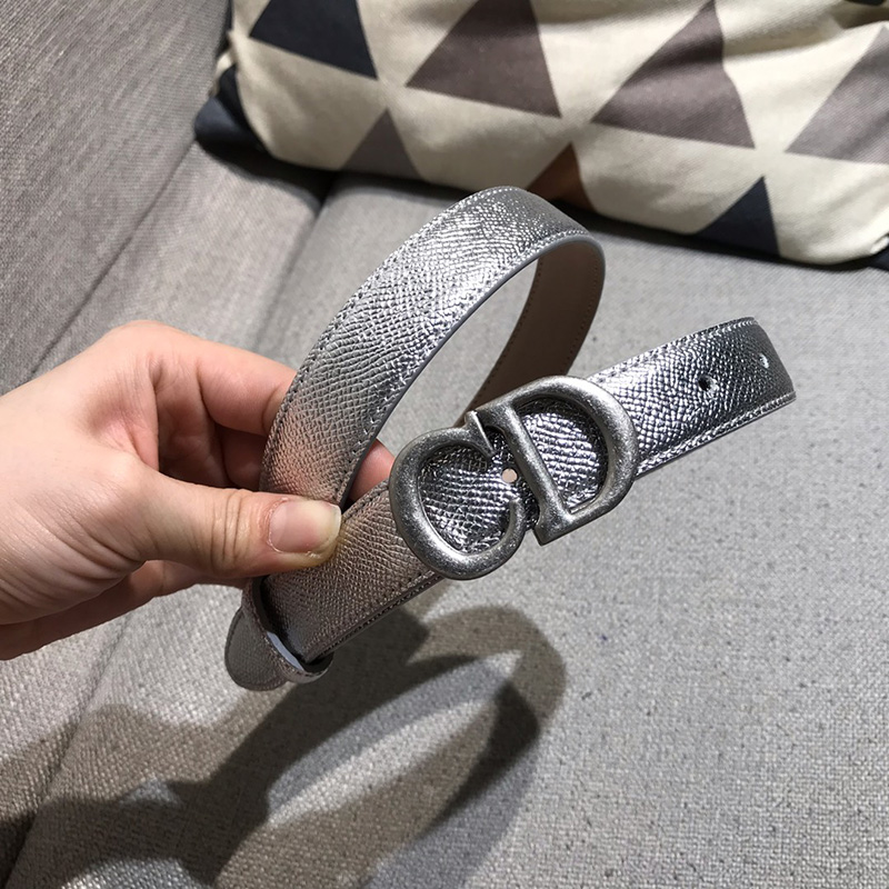 Dior CD Belt Calfskin Silver