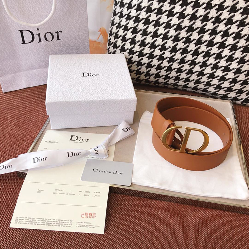 Dior CD Belt Leather Brown