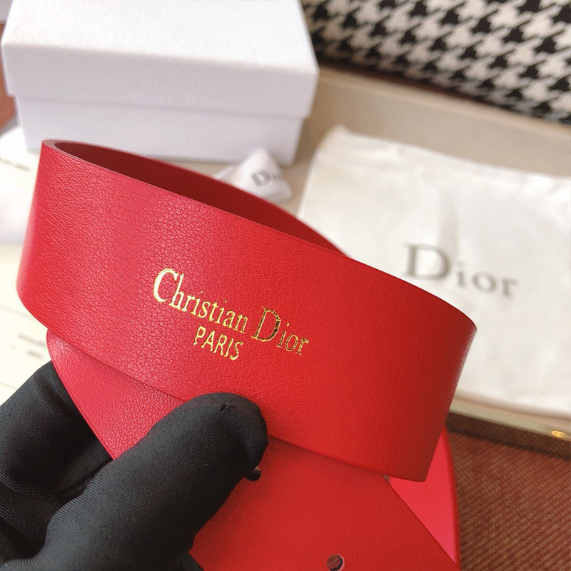 Dior CD Belt Leather Red