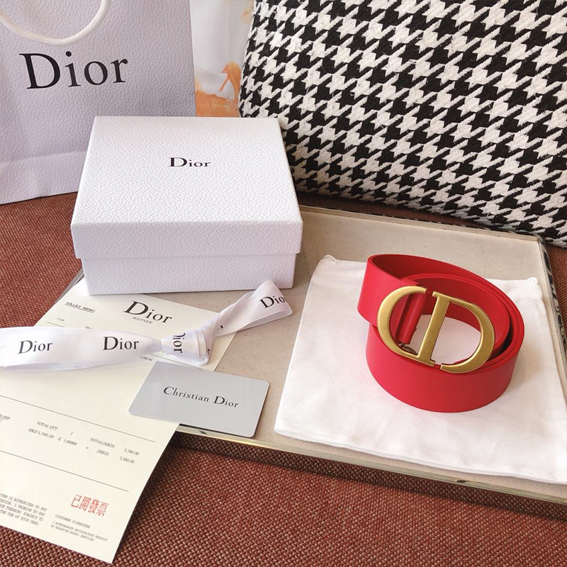 Dior CD Belt Leather Red