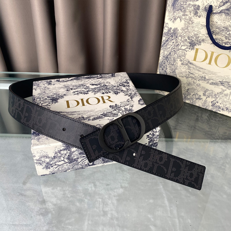 Dior CD Belt Oblique Calfskin Black