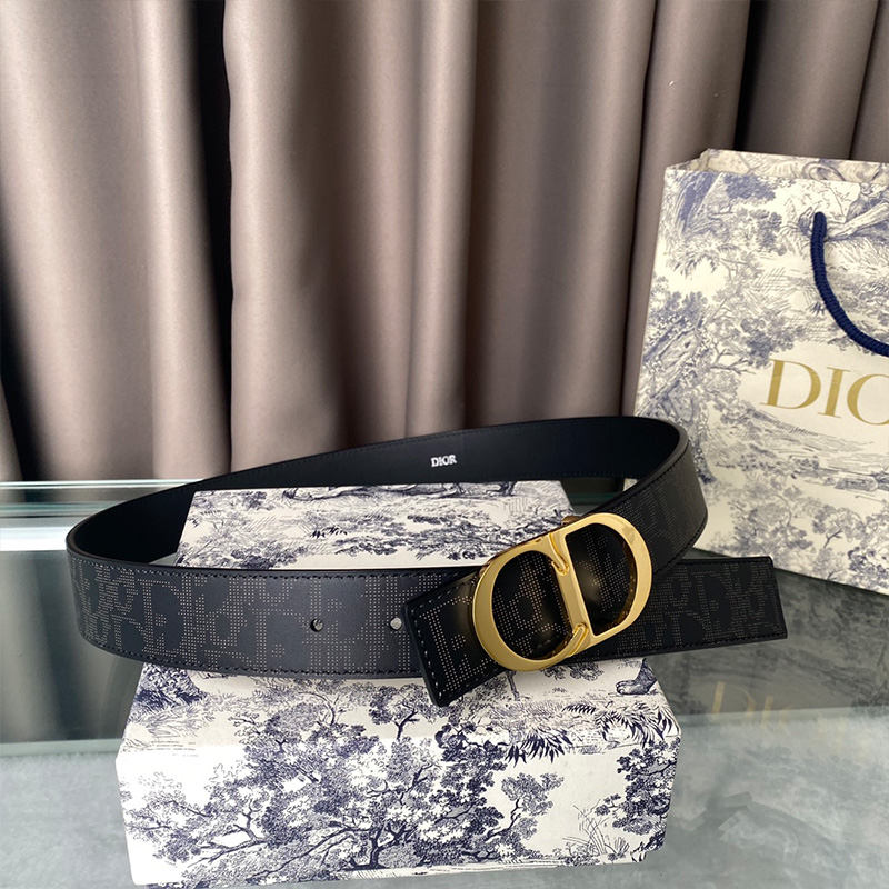 Dior CD Belt Oblique Calfskin Black/Gold