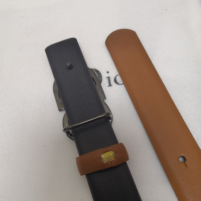 Dior CD Belt Patent Calfskin Brown