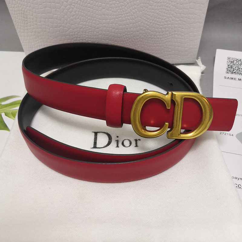 Dior CD Belt Patent Calfskin Red