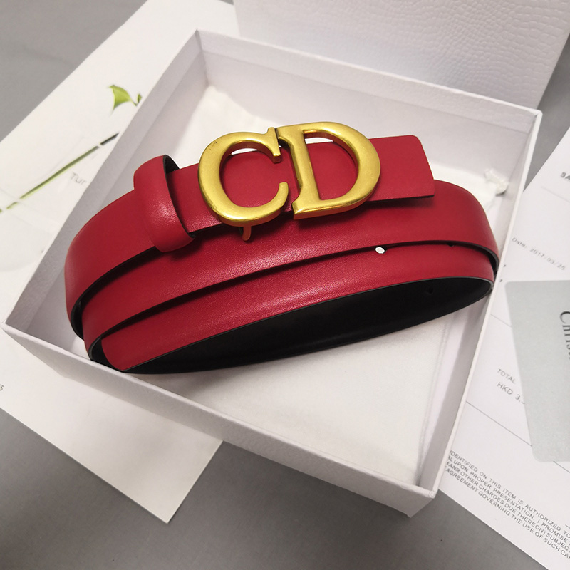 Dior CD Belt Patent Calfskin Red