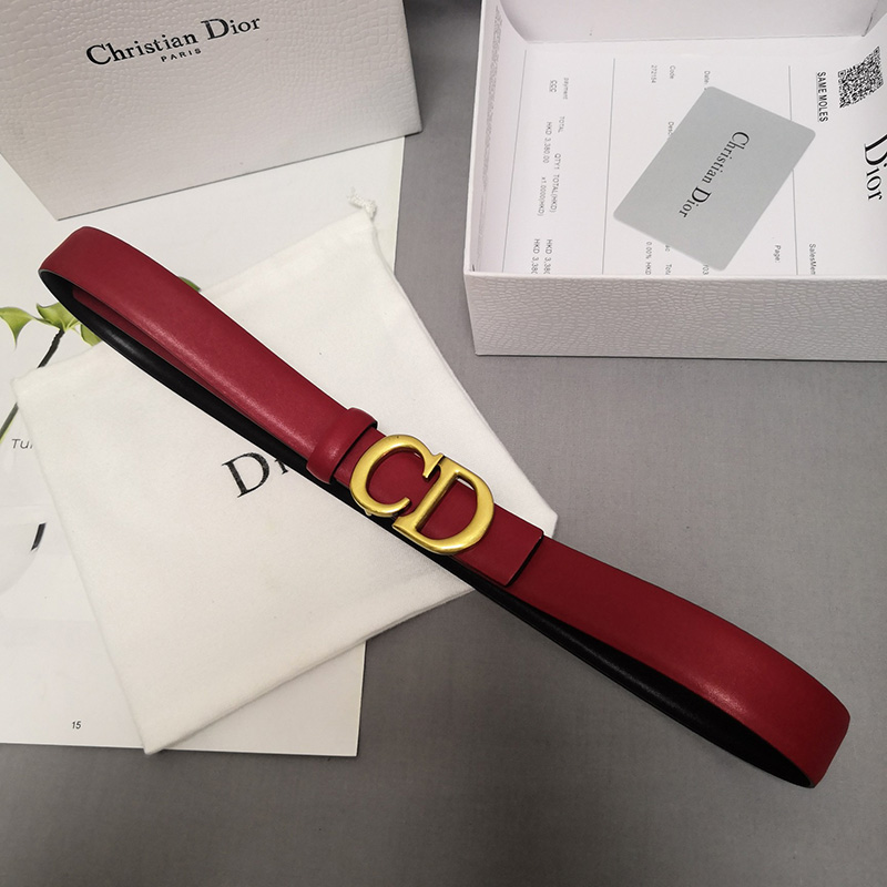 Dior CD Belt Patent Calfskin Red