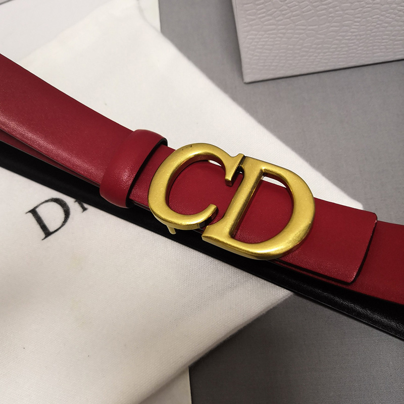 Dior CD Belt Patent Calfskin Red