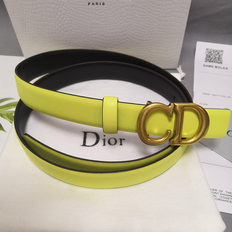 Dior CD Belt Patent Calfskin Yellow