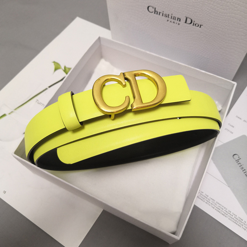 Dior CD Belt Patent Calfskin Yellow