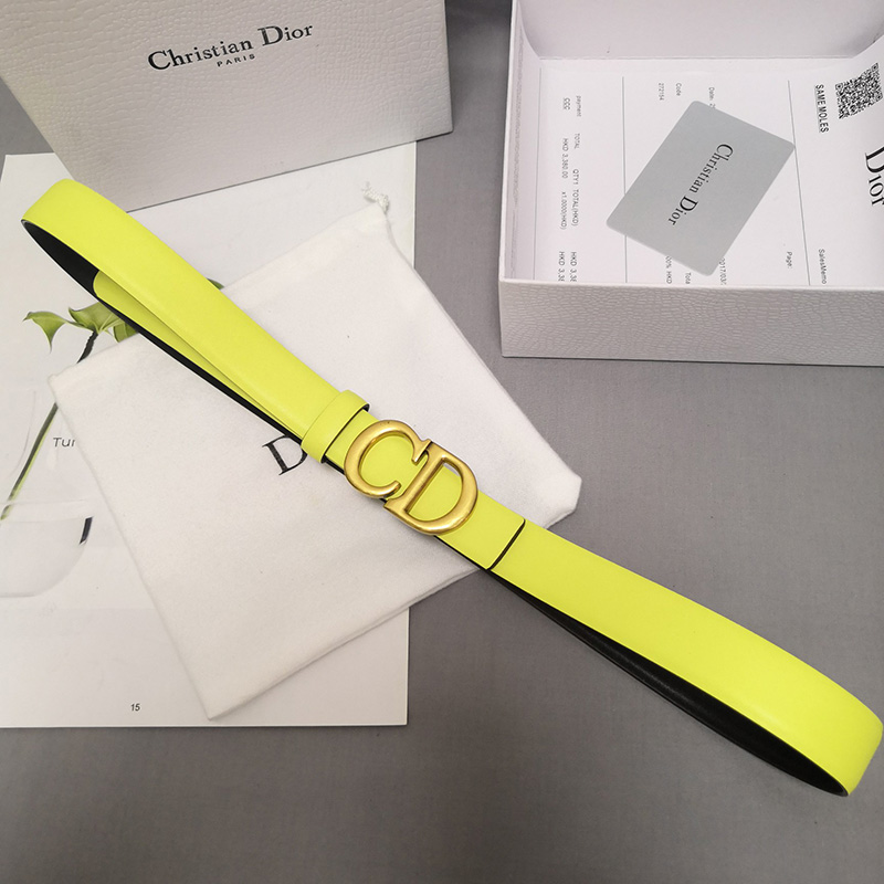 Dior CD Belt Patent Calfskin Yellow