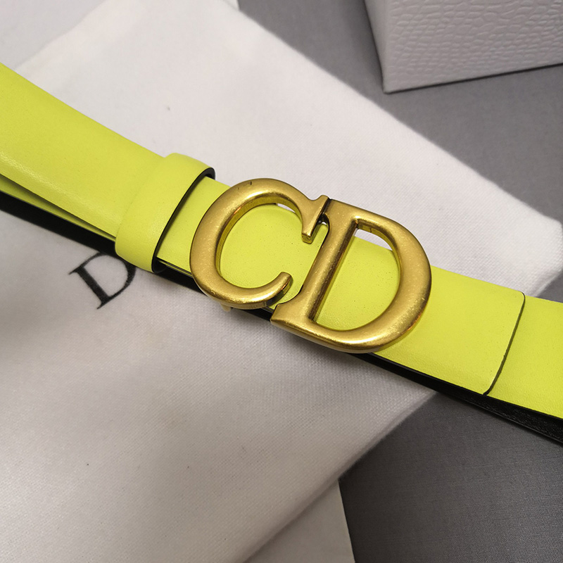 Dior CD Belt Patent Calfskin Yellow