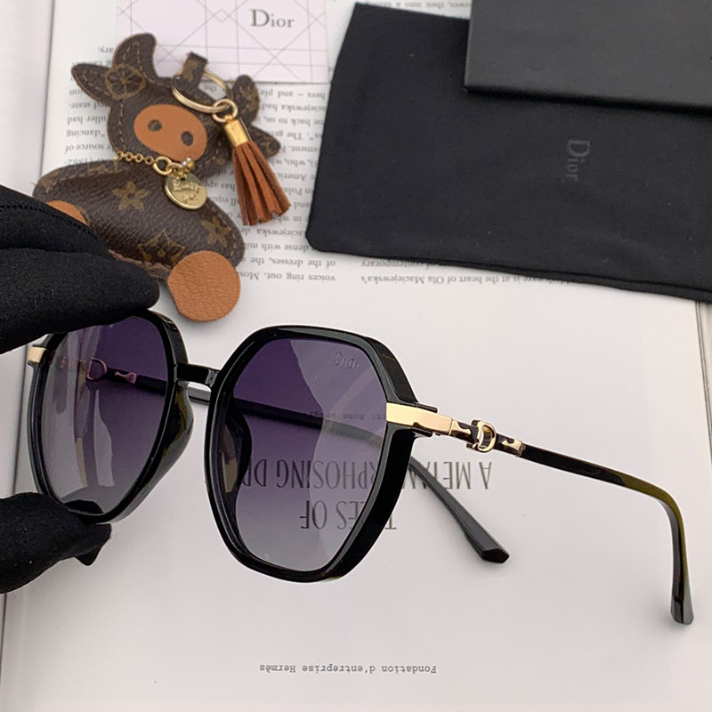 Dior CD1032 Round Sunglasses In Black