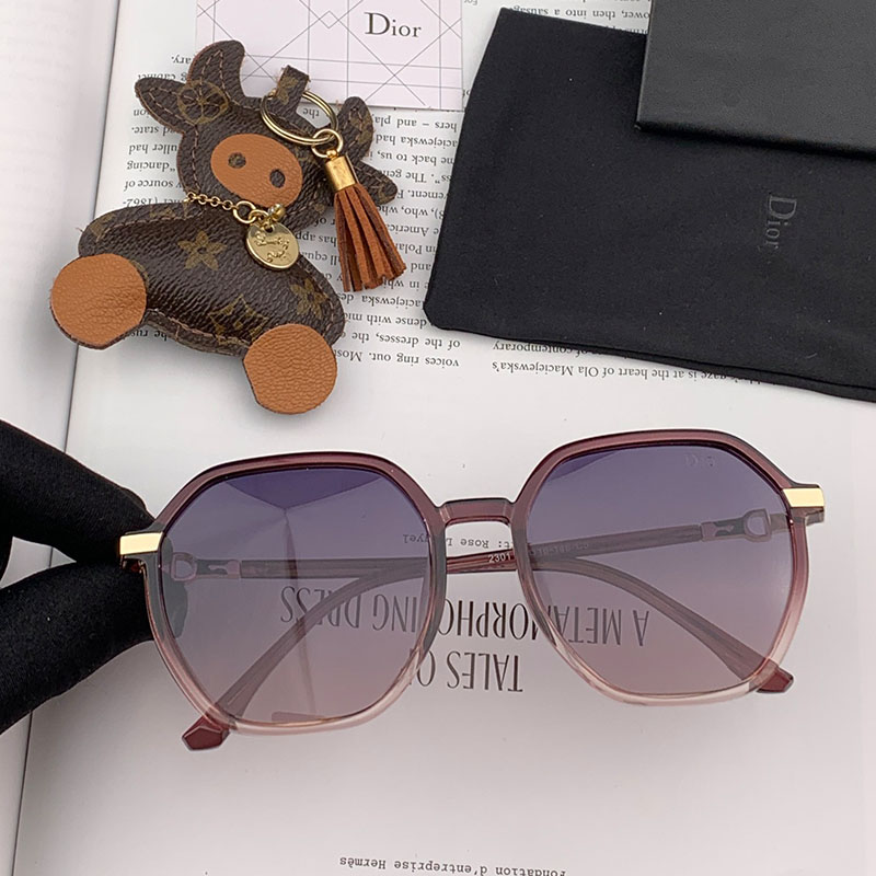 Dior CD1032 Round Sunglasses In Burgundy