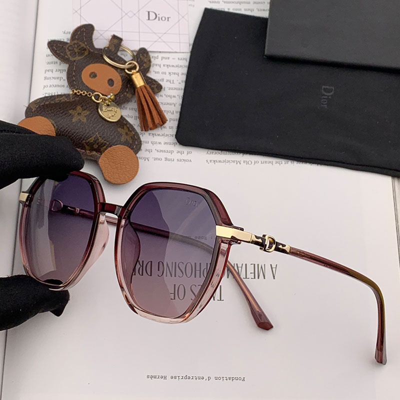 Dior CD1032 Round Sunglasses In Burgundy