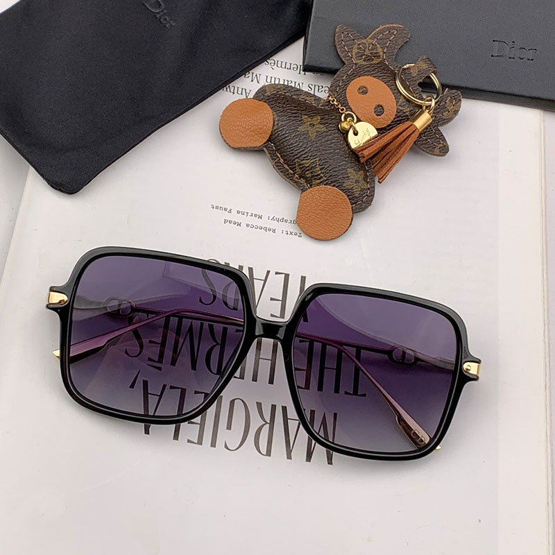 Dior CD2233 Shaded Square Sunglasses In Black
