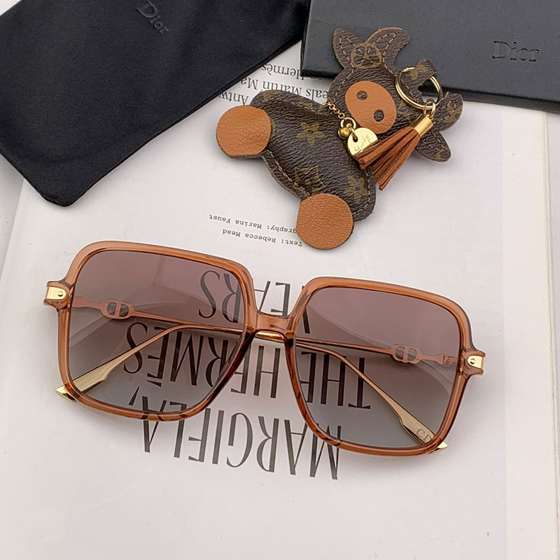 Dior CD2233 Shaded Square Sunglasses In Brown