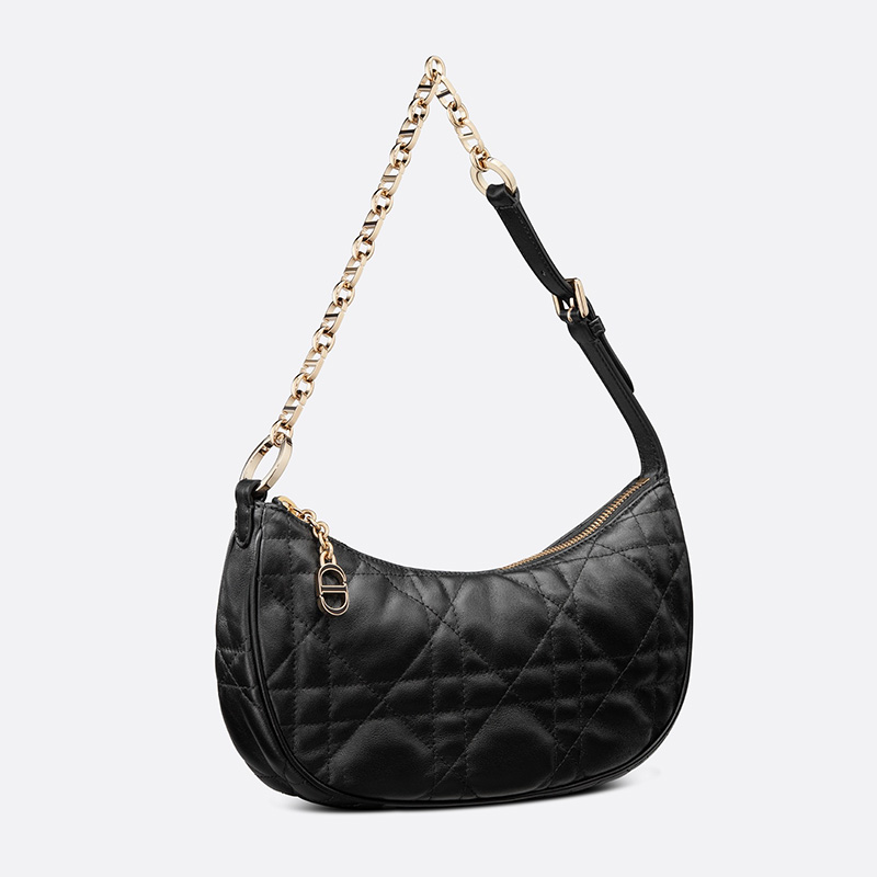 Dior CD Lounge Bag Cannage Lambskin Black