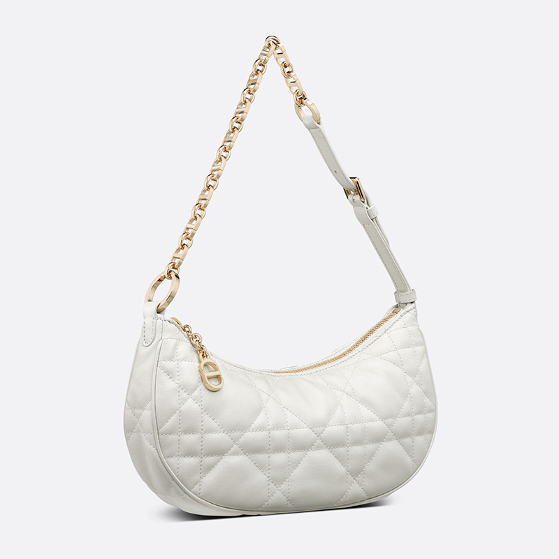 Dior CD Lounge Bag Cannage Lambskin White