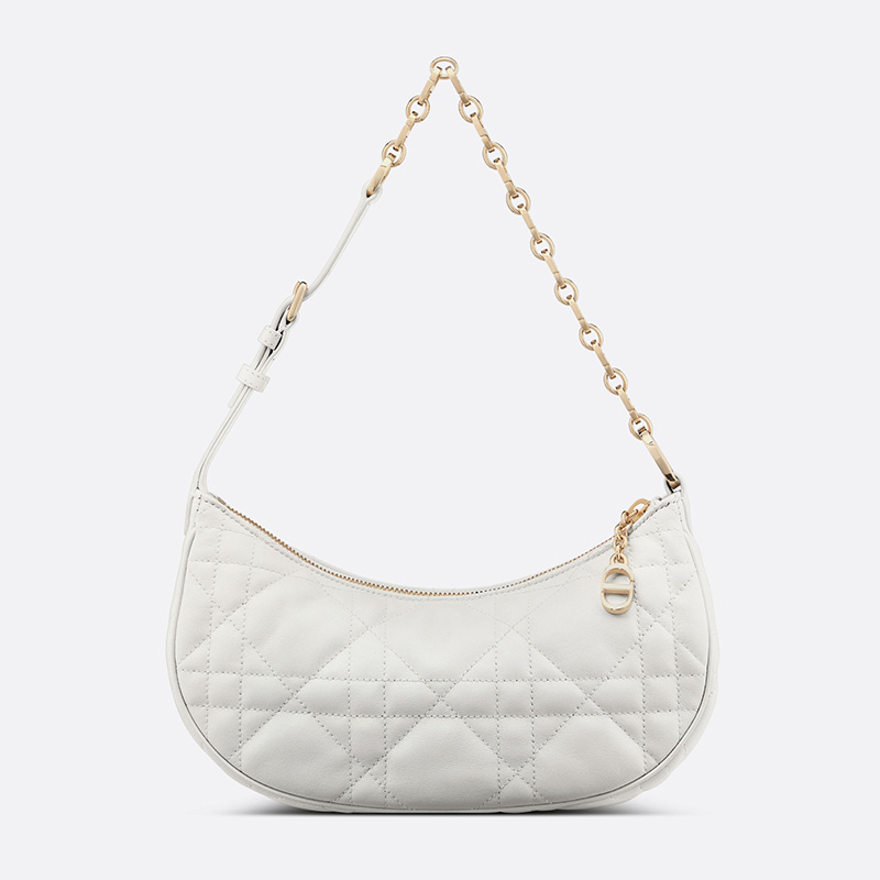 Dior CD Lounge Bag Cannage Lambskin White