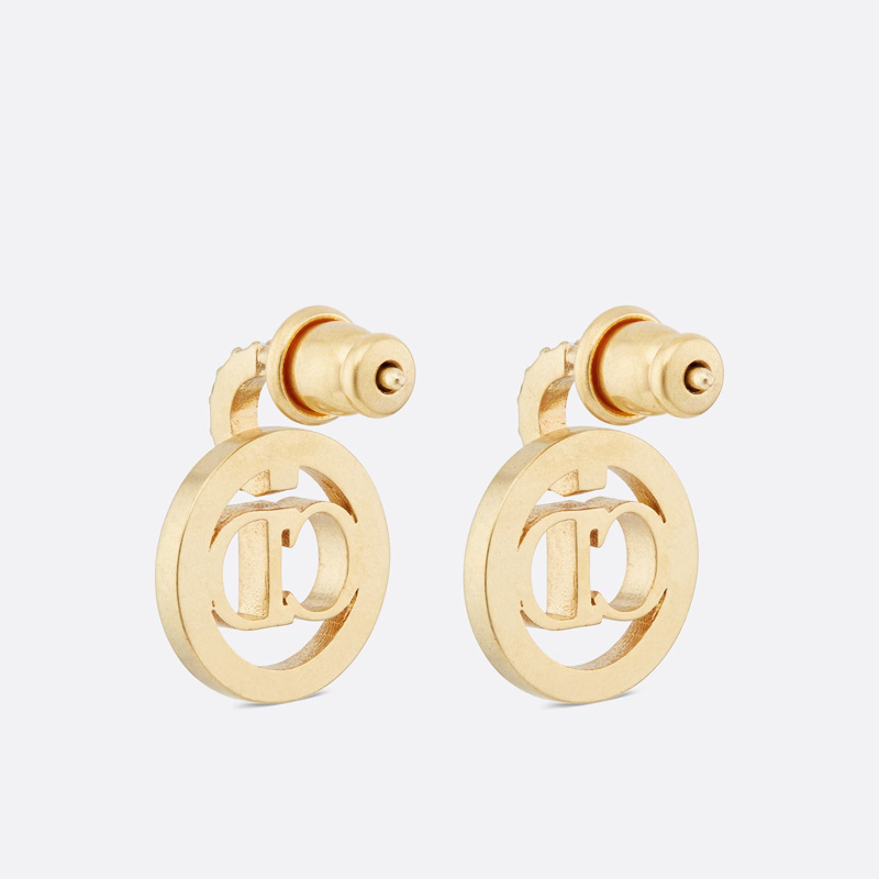 Dior Clair D Lune Earrings Metal and Crystals Gold