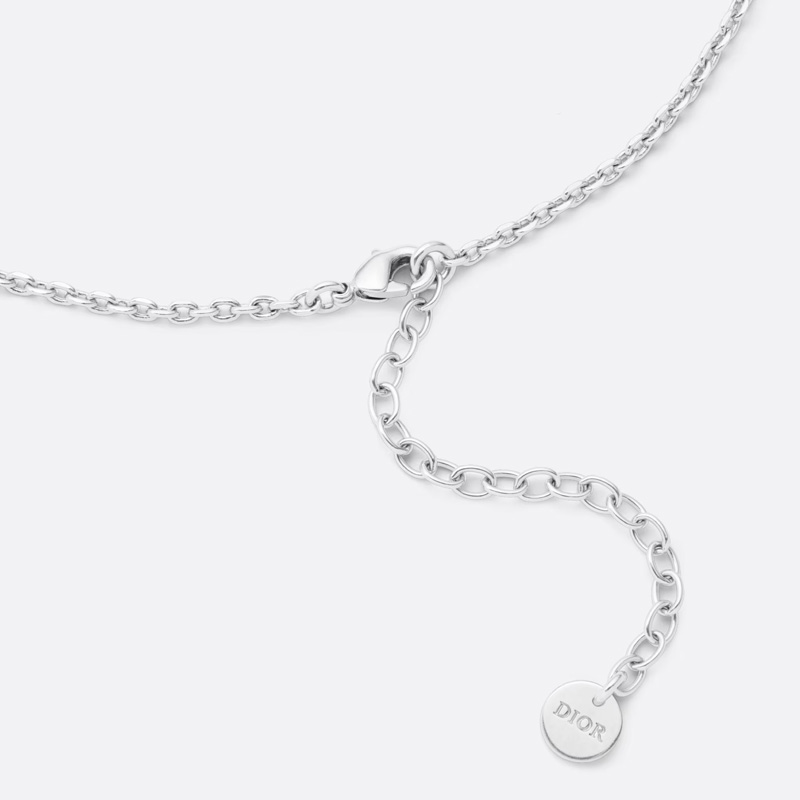 Dior Clair D Lune Necklace Metal and Crystals Silver