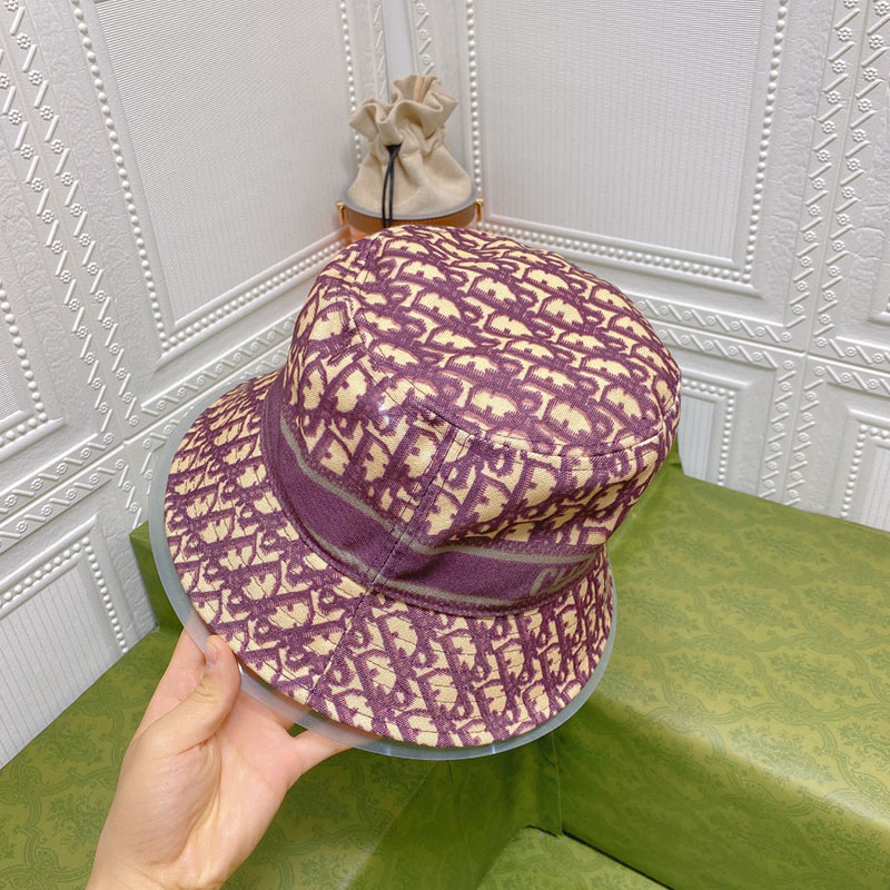 Dior D-Oblique Small Brim Bucket Hat Canvas Purple