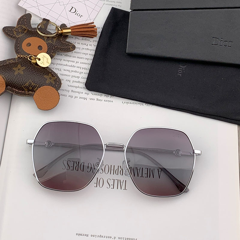 Dior D2701 Square Sunglasses In Silver