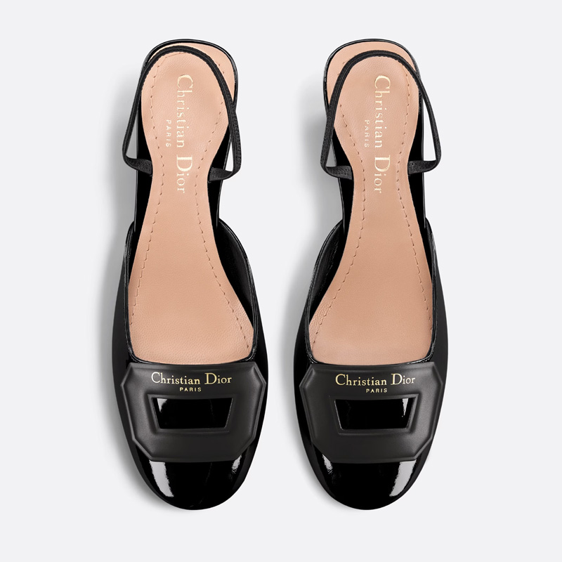 Dior Day Slingback Pumps Women Patent Calfskin Black