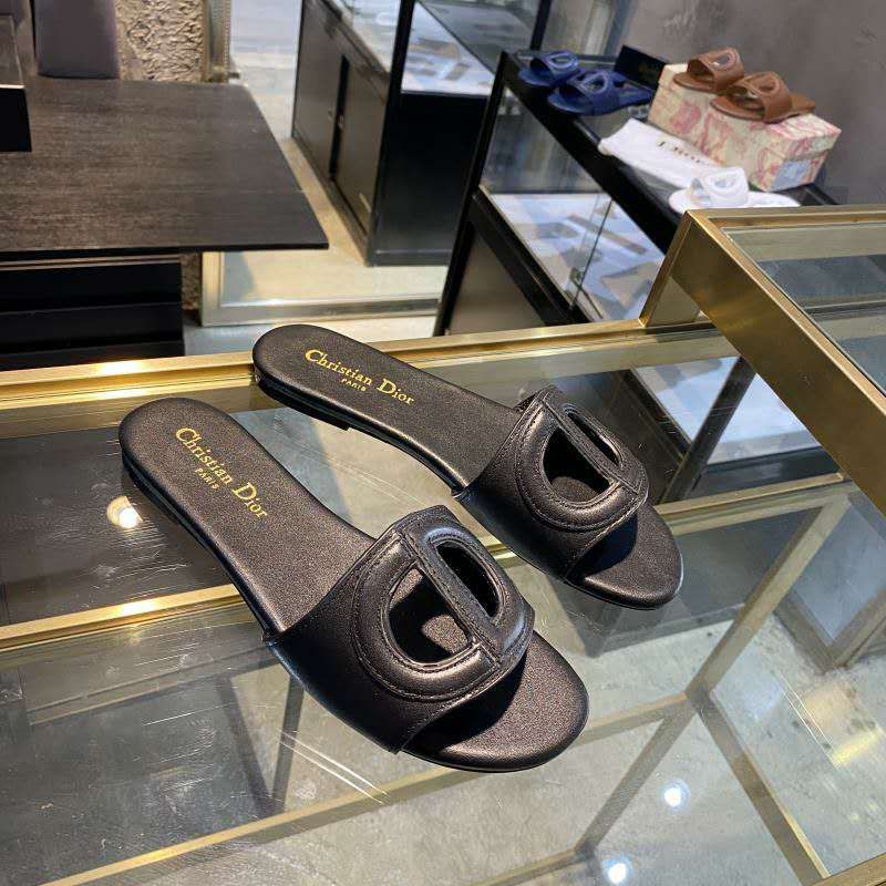 Dior D-Club Slides Women Calfskin Black